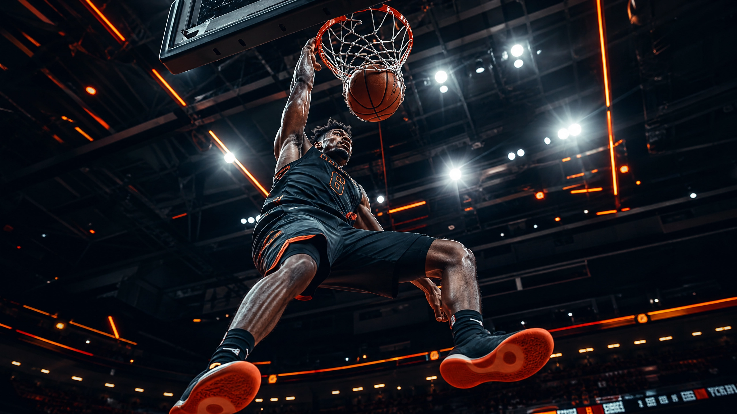 cinematic basketball dunk